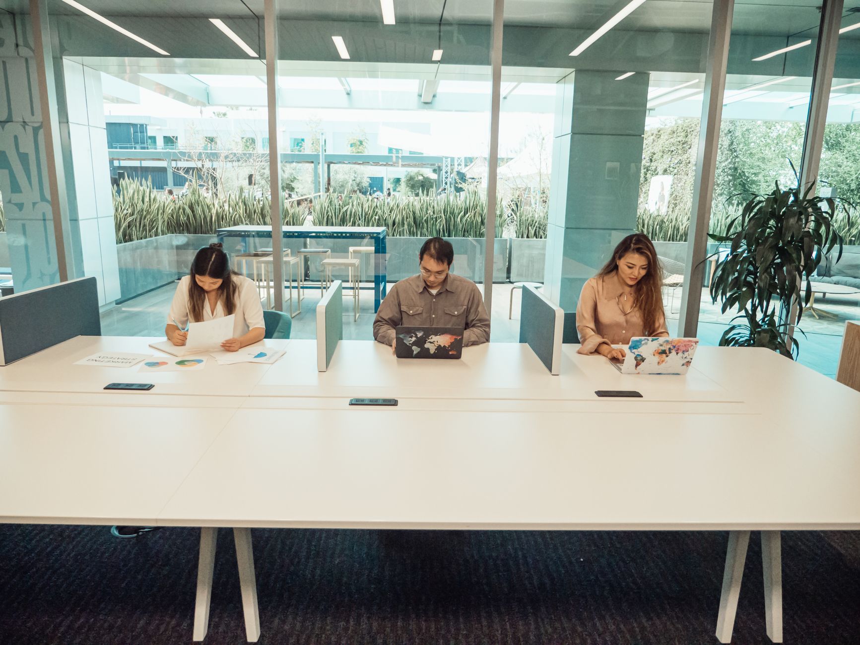 office team sitting at the table