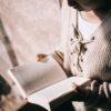 woman reading a book