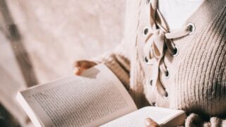 woman reading a book
