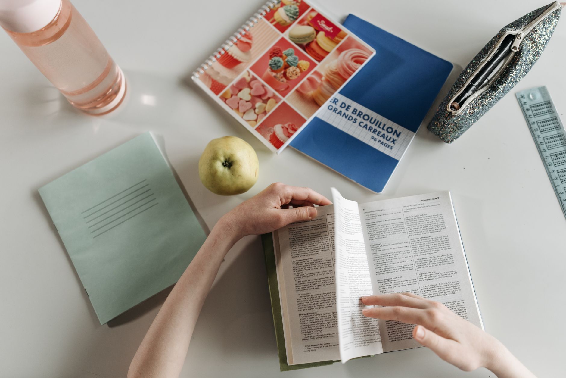 a person reading a book